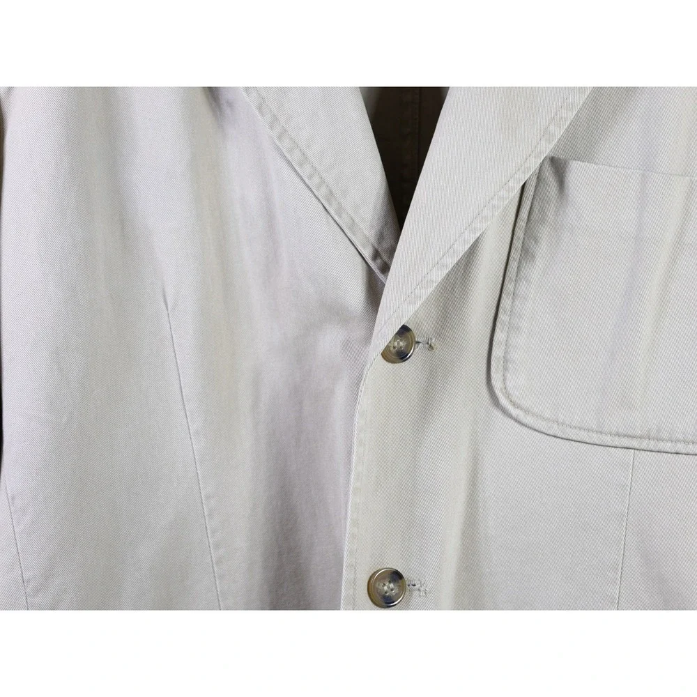 Mens Khaki Cotton Twill 3-Button Field Blazer Jacket Tan Tailored Sport Coat